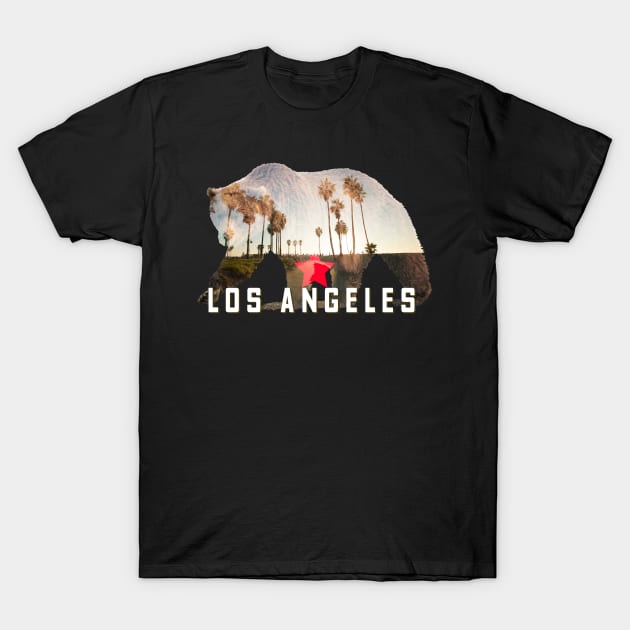 Los Angeles CA Beach T-Shirt Great Gift - LA California Bear T-Shirt by smartrocket